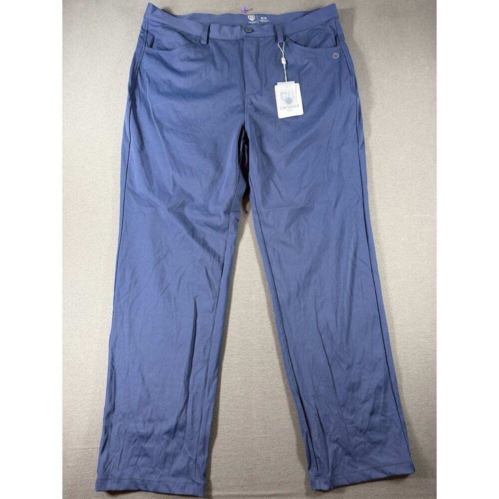 Graham Luxe Pants Mens 38x30 Navy Blue All Time Golf Performance Stretch New